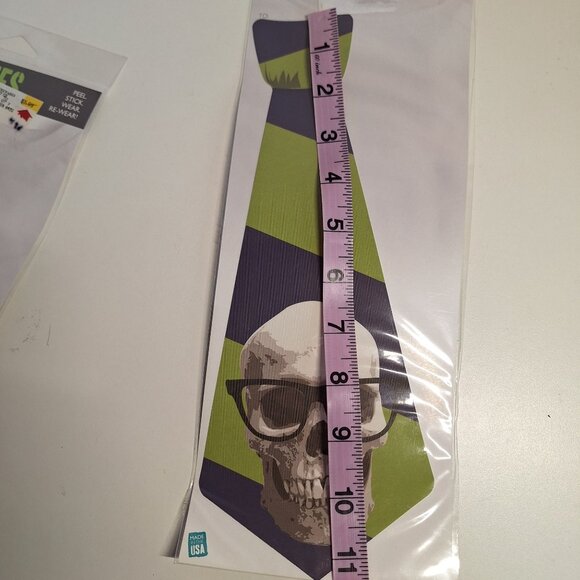 Big Guy Sticky Ties Reusable Wearable Fabric Sticker Skull Design By EvREwares - Picture 4 of 5